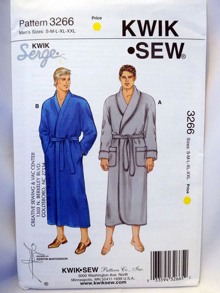 Kwik Sew 3266 Misses' and Men's Robe Pattern Sewing