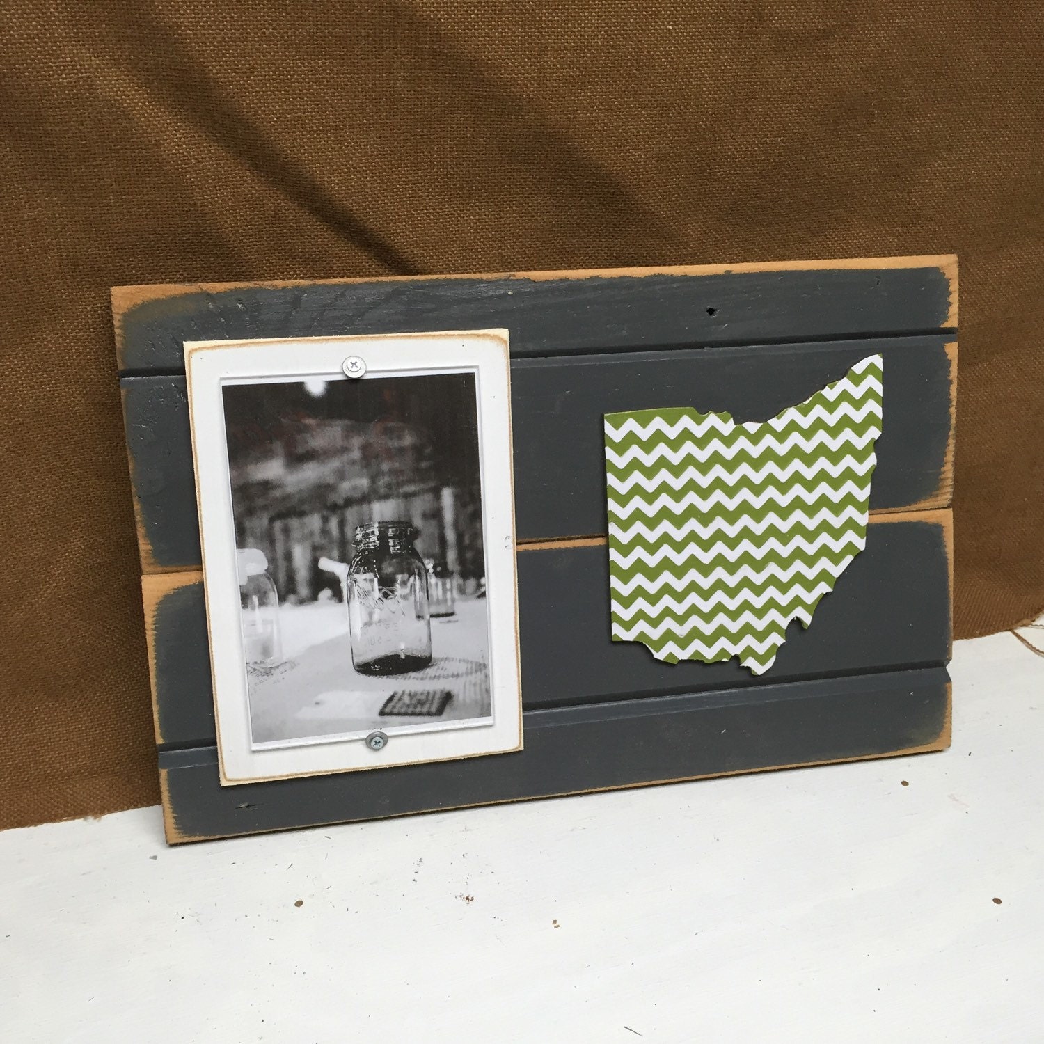 Ohio chevron picture frame holds 4x6 photo by on Etsy