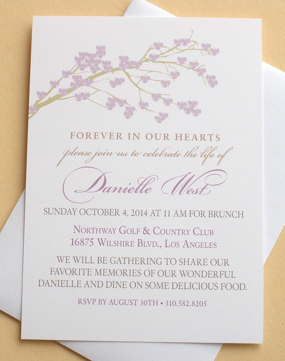 Celebration of Life Invitations with a Branch of by zdesigns0107