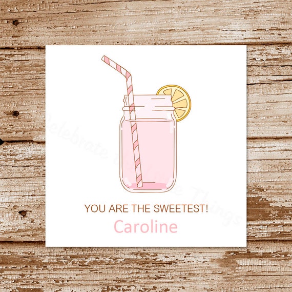 PINK LEMONADE Gift Tags Favor Tags by CelebrateLilThings on Etsy