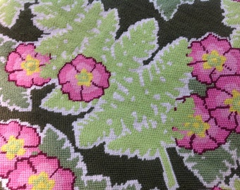 Woodlands Fern and Flowers Needlepoint - Finished Needlepoint Canvas