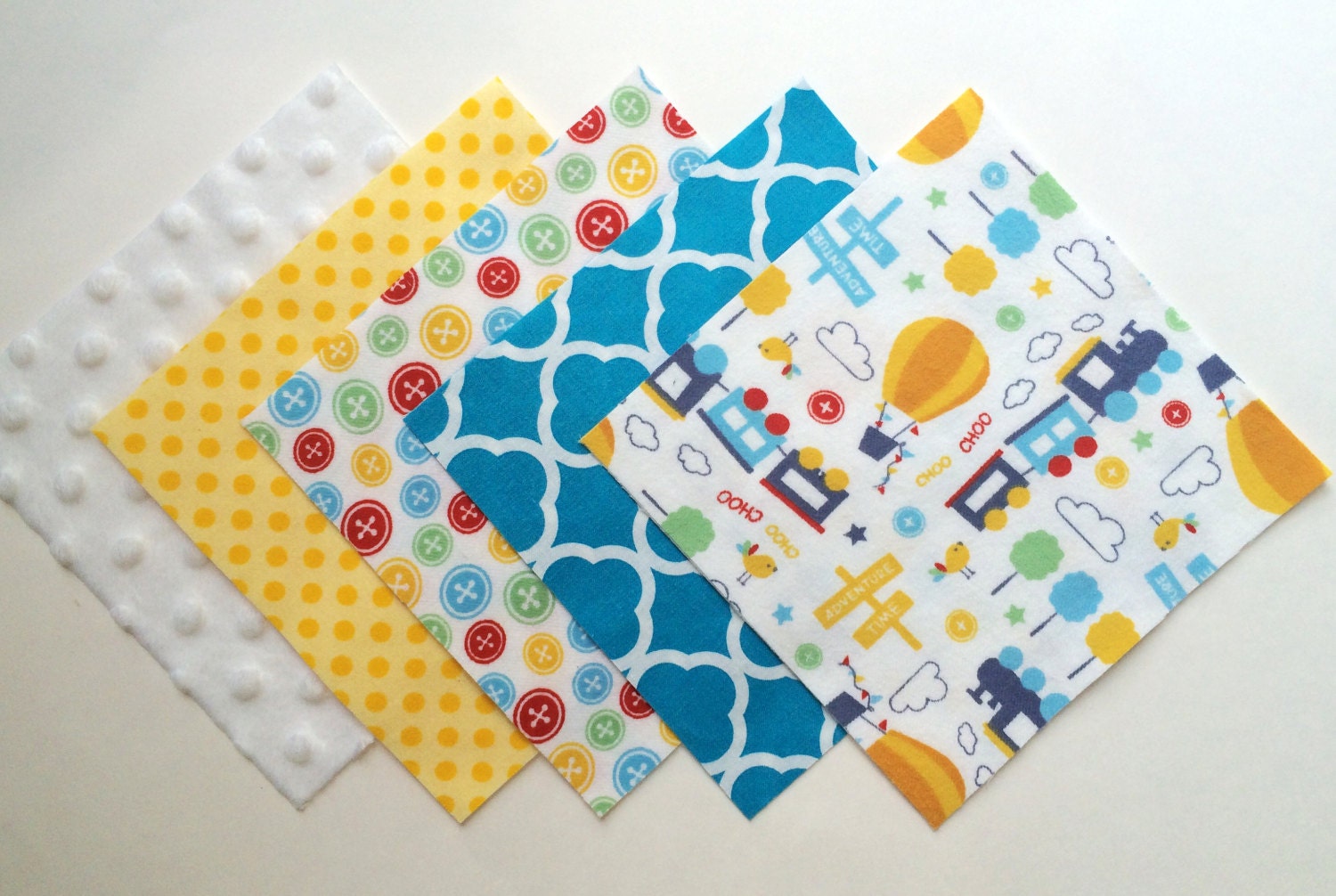 Precut Flannel Minky Cotton Quilt Squares for Baby Boy Quilt