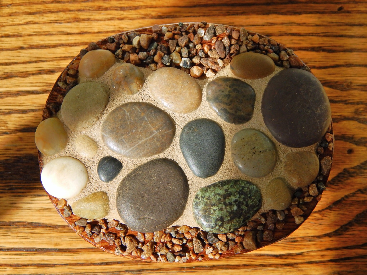 Polished River Stone and Pebble Mosaic by RedfordGlassStudio