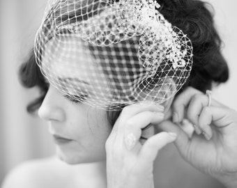 Mini Birdcage Veil Pouf Style Veil 8 Inches Net Bridal Bridesmaids Flower Girl Accessory Many Colors