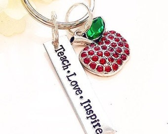 Teacher Keychain-Teach Love Inspire gift- Teacher gift-end of School year teacher gift