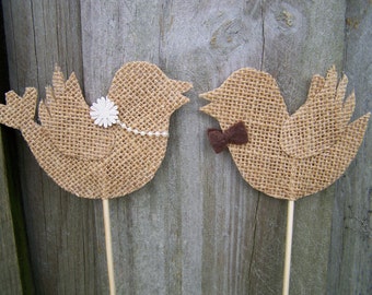 Wedding Cake topper, custom cake topper, personalized cake topper, burlap cake topper, wedding
