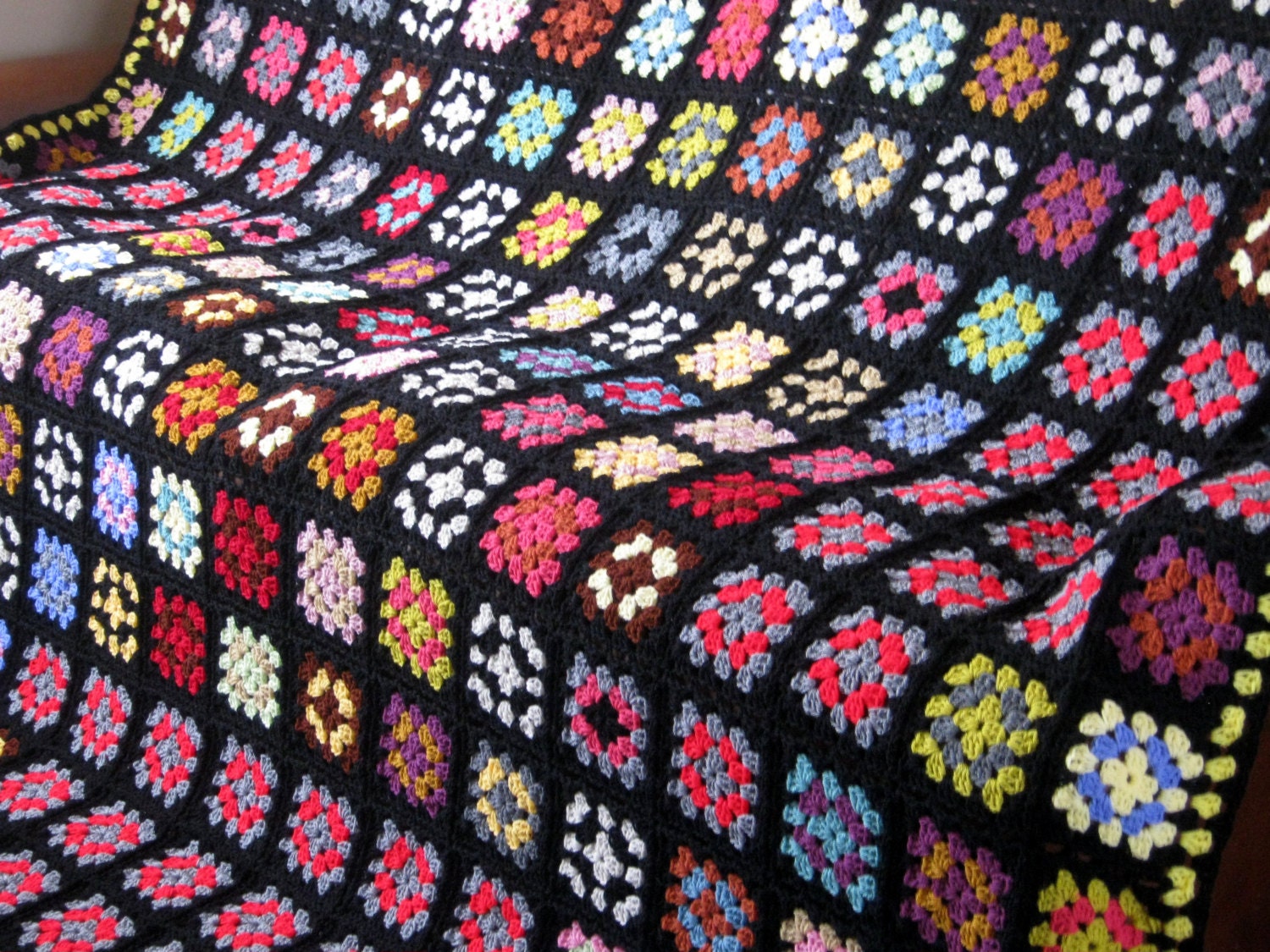 Big Bang Theory Crochet Granny Squares Blanket Huge XL