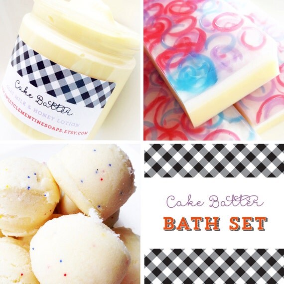 Cake Batter Bath Gift Set Soap Body by SweetClementineSoaps