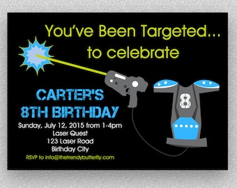 Laser Tag Birthday Invitation Laser Tag Invitation Printable