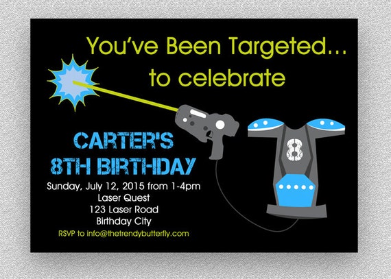 Laser Tag Birthday Invitation Laser Tag Invitation Printable Il_570xn