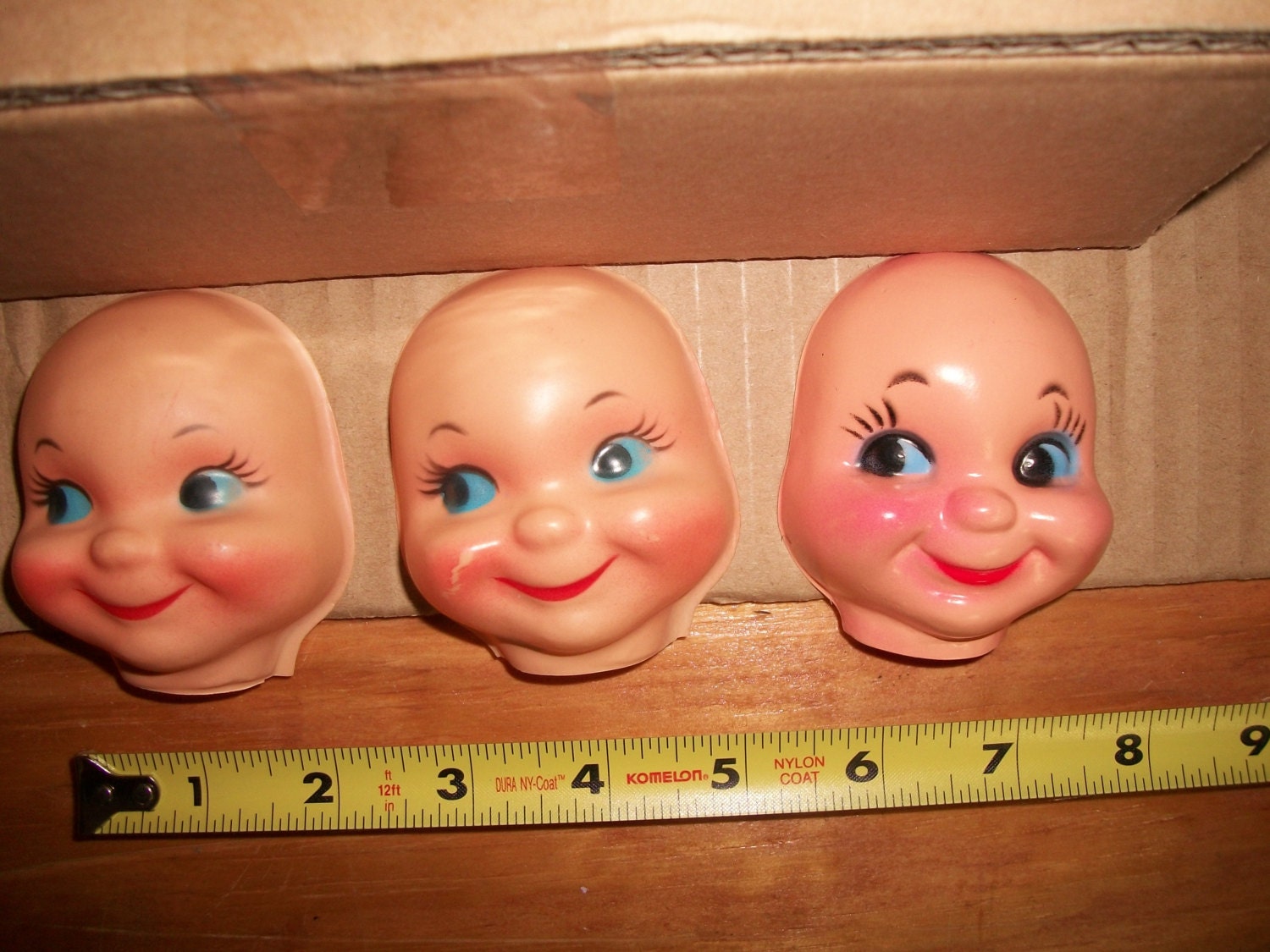 Vintage Plastic Doll Face 3 Pack