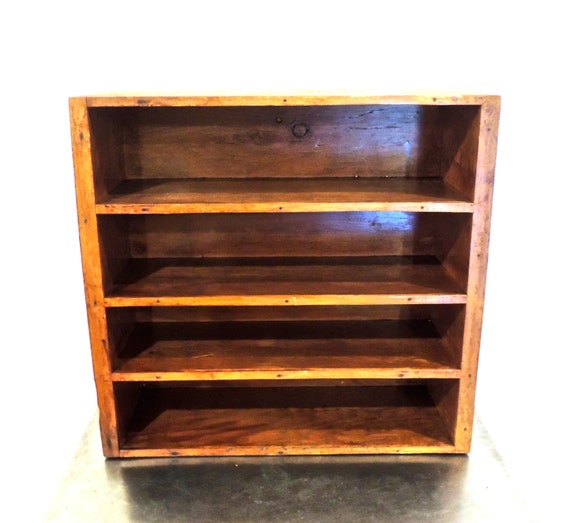 vintage wall shelf 1940s-50s solid wood curio/display/file