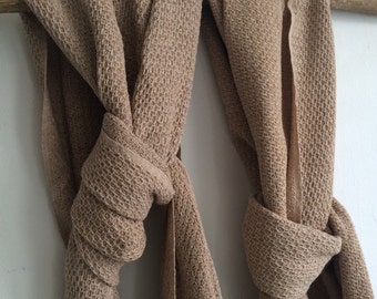 OAK - handwoven scarve in organic colorgrown cotton - Sally Fox