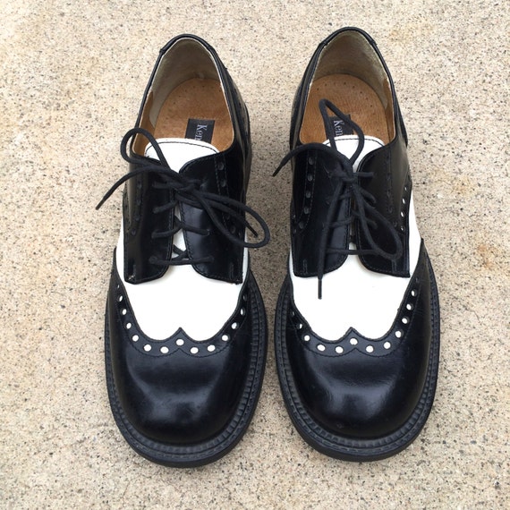 black and white wingtips for women