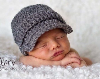 Crochet Hat Tutorial, Crochet PATTERN Hat, Newsboy Hat, Gender Neutral, DIY, PDF file, Instant Download, Premie, Newborn thru Adult,