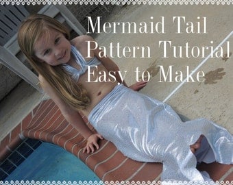 Mermaid Tail Pattern and Tutorial, 2 Sizes pdf, Instant Download, Dress Up Play