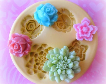 Cabochon Flower Mold Resin Polymer Clay Moulds