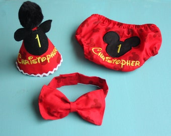 Smash Cake Outfit....Mickey Mouse....Four Loves