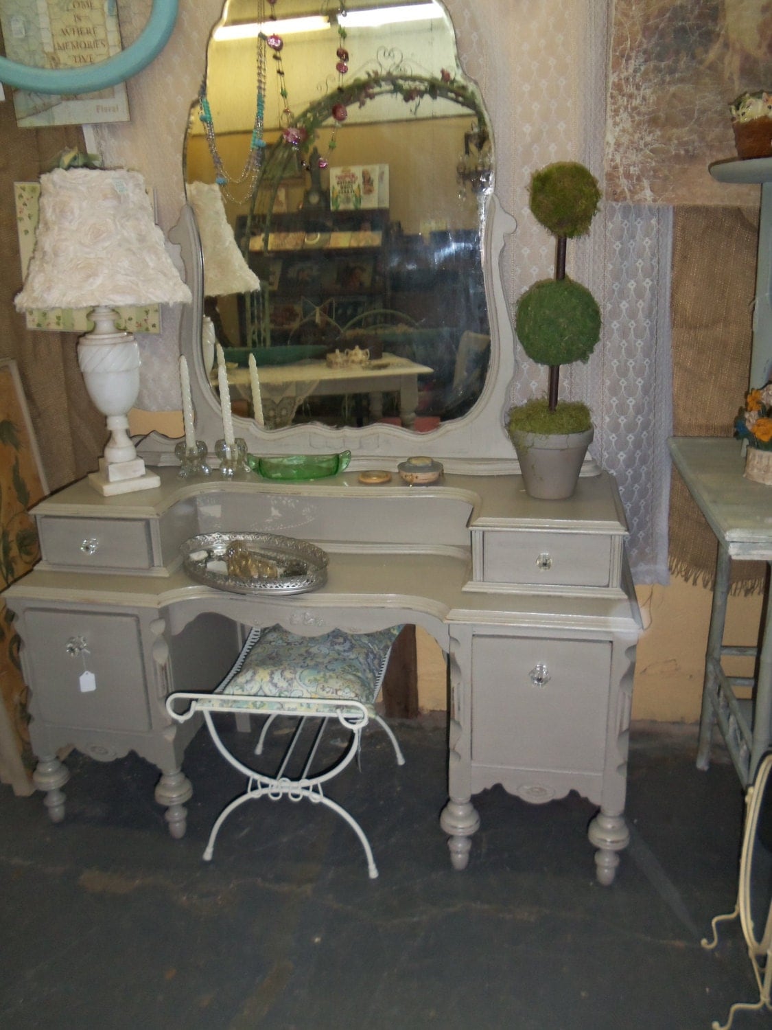 Vintage Dresser, Mirror, Chalk Paint, Carved, Feminine, Romantic, Painted Furniture Haute Juice