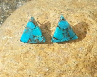 Turquoise Triangle Post Earrings