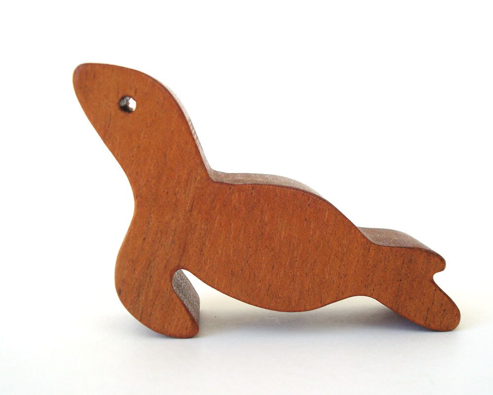 Miniature Wooden Seal Toy Waldorf Wood Animal Toys Small Seal