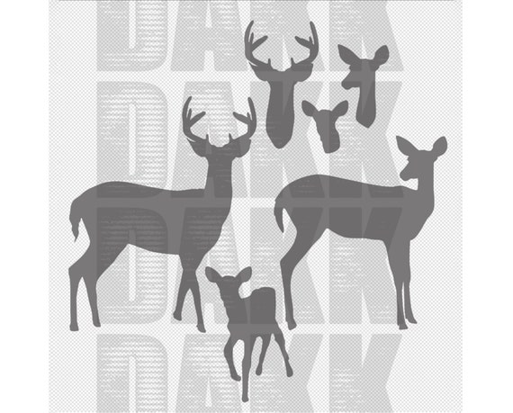 Download Deer Family SVG and PNG Clipart Files from DAKK on Etsy Studio