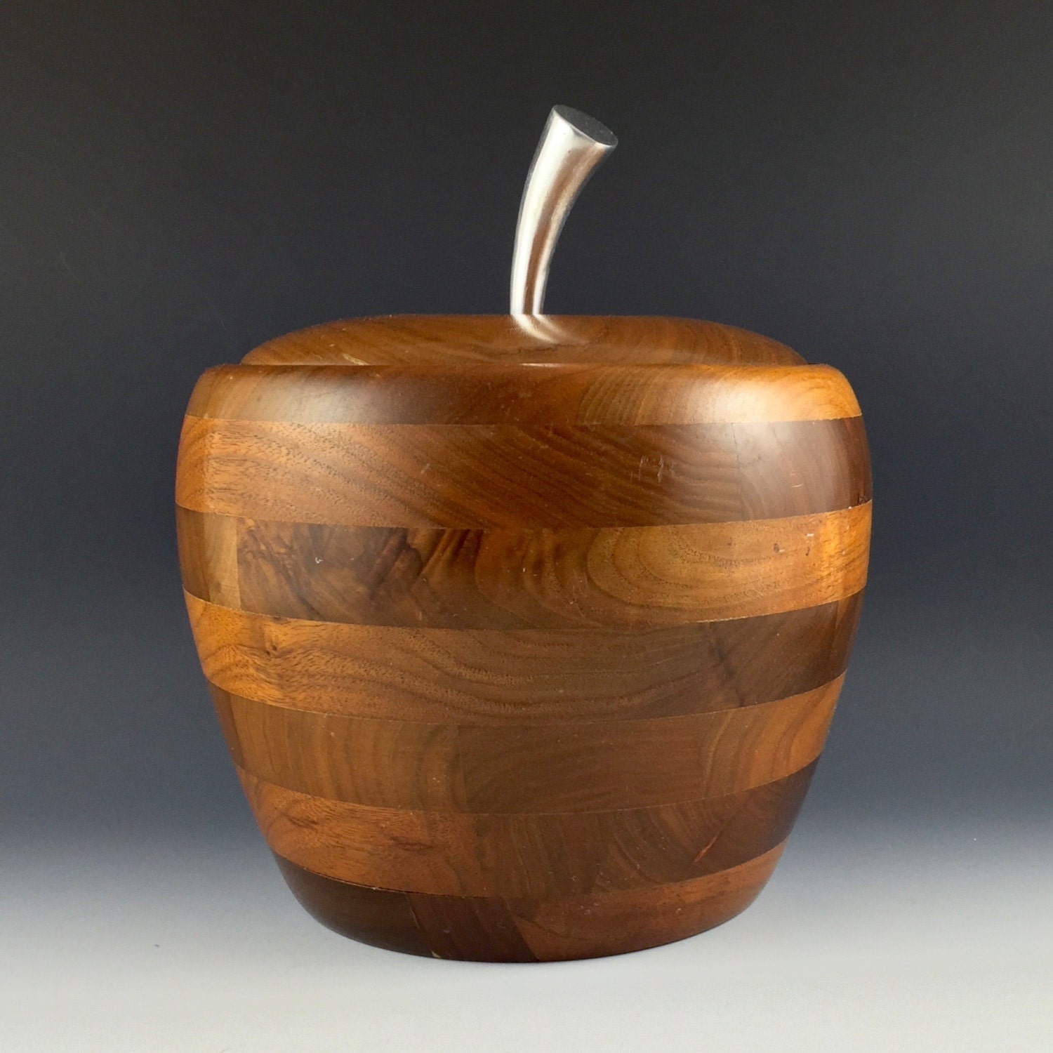 Vintage modern solid wood ice bucket by PrairieDecArts on Etsy