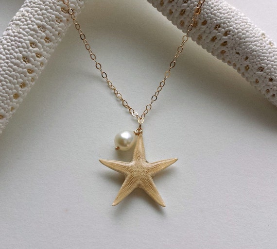 Small Sea Star Necklace in Turquoise