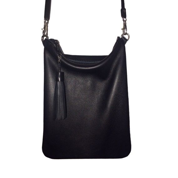 Items similar to iPad Air Leather Crossbody Purse Black Leather on Etsy