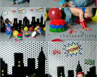 Super Hero Cape Set Toddler First Birthday Photo shoot Superhero cape