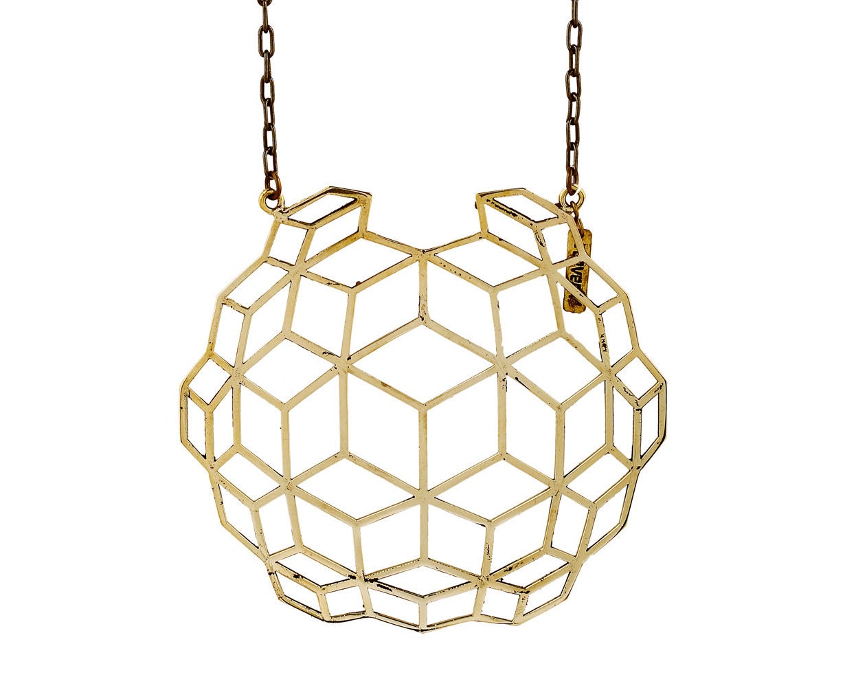Brass Pendant Geometric Jewelry Globe Pendant Big
