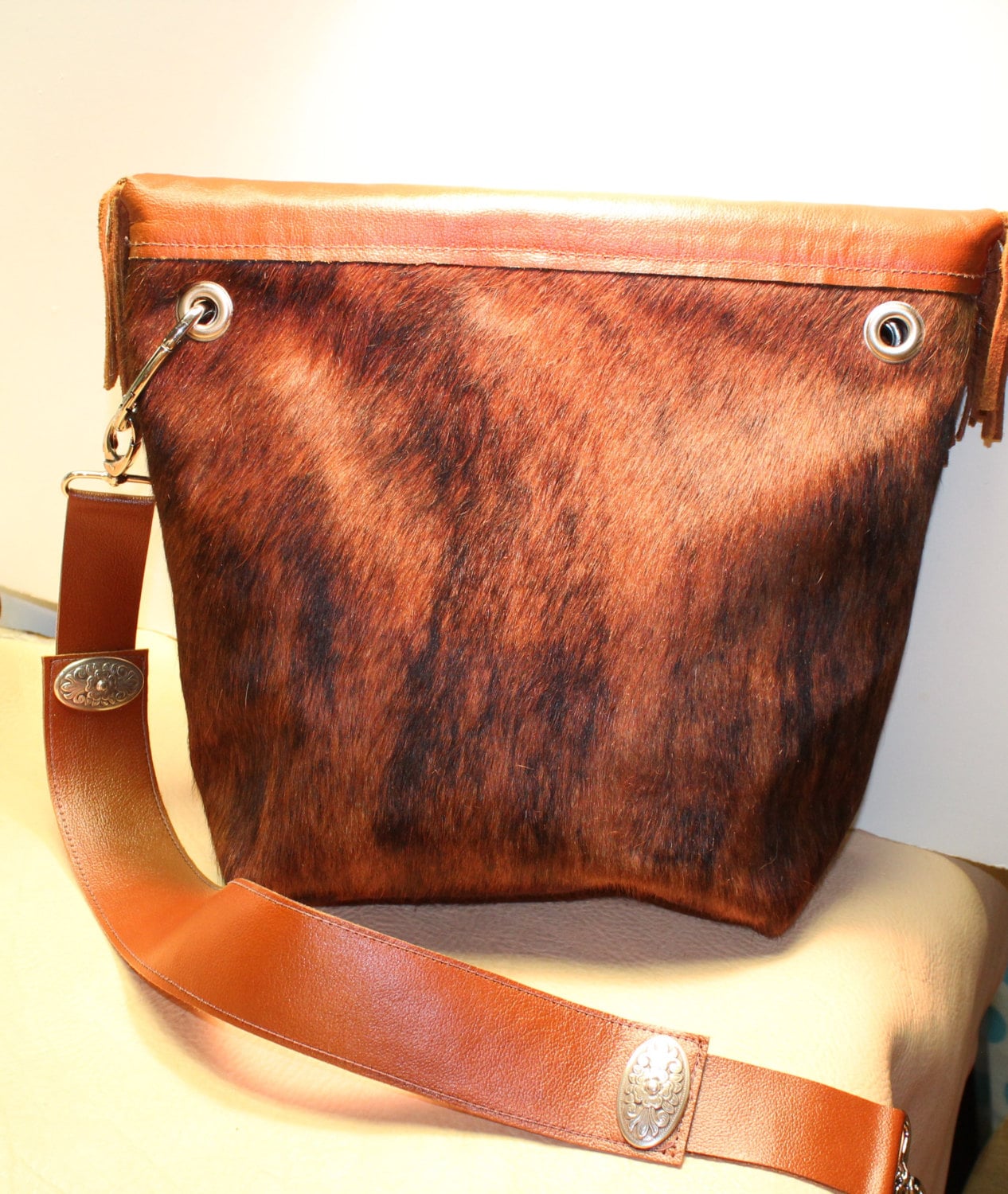 cowhide purse fringe