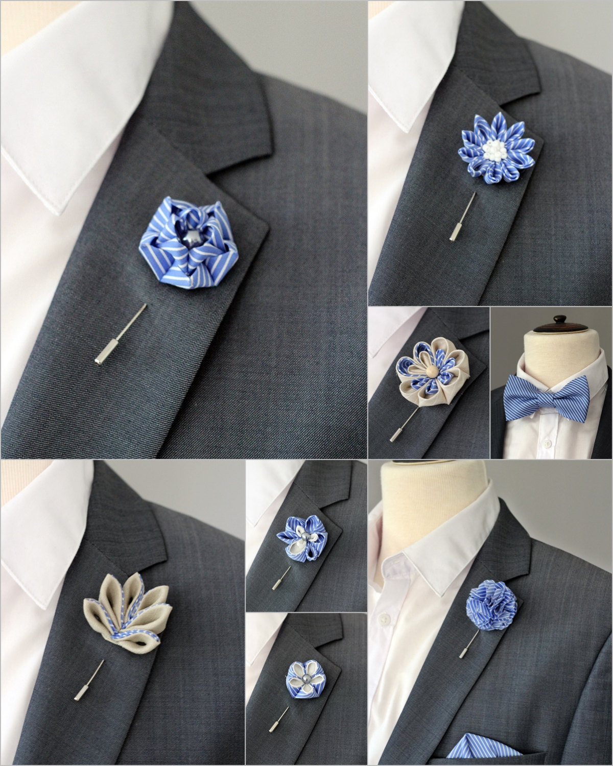 1 Flower Lapel Pin Mens Lapel Flower Boutonniere Lapel 