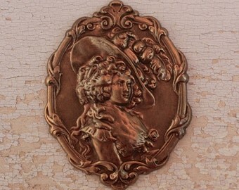Brass Stamping Woman Marie Antoinette Era Style