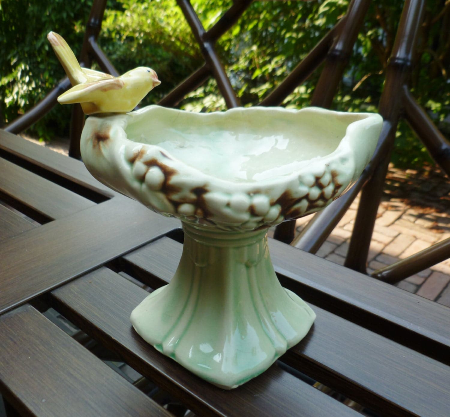 McCoy Birdbath Planter. Art Pottery Bird Bath Vase. Vintage