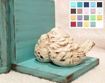 White Pair of Birds Set of Bookends//Available in a Variety of Colors//Shabby Chic Farmhouse Decor//Housewarming Gift//Birthday Gift