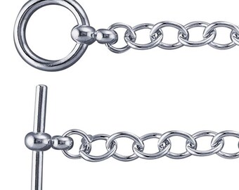 Silver Toggle Clasp Charm Bracelet – European Style, Compatible With Pandora Charms, Sizes 7.0" To 9.0" - View #9