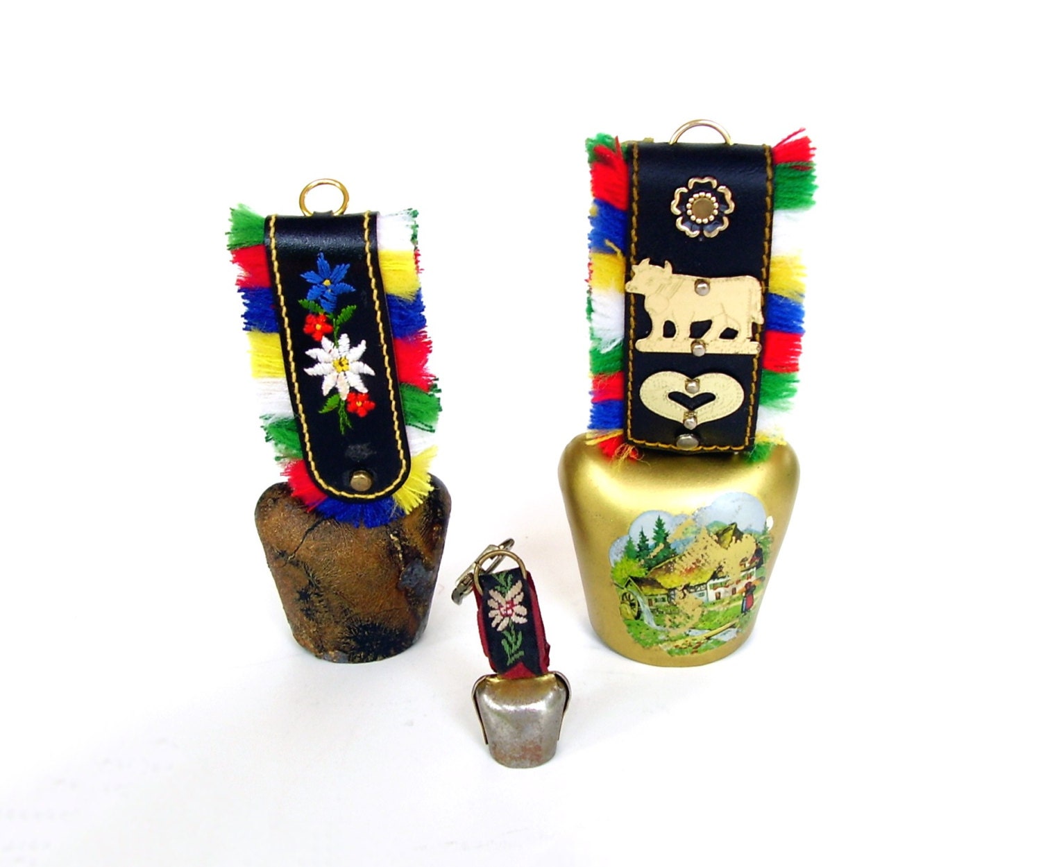 Vintage Swiss Cow Bells Glocken Cow Bell Lucerne Brass Bell