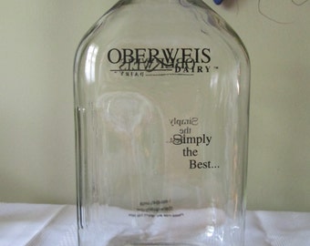 Vintage Oberweis Dairy Milk Bottle, Dairy Product Bottle, Half Gallon Milk Bottle