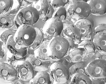 100 Silver Greek Ceramic Beads Cornflakes 13mm