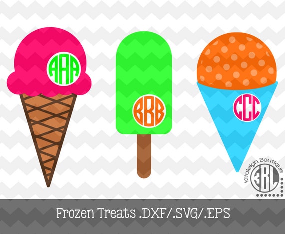 Download Monogram Frozen Treats .DXF/.SVG/.EPS Files for use with your