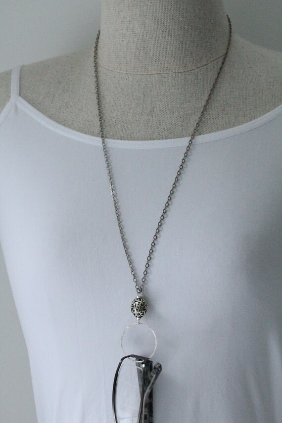 Loop Eyeglass Lanyard Chain Silver Loop Eyeglass Necklace