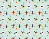 STORE CLOSING Sale Riley Blake Oh Boy Blue Airplane 1 yard