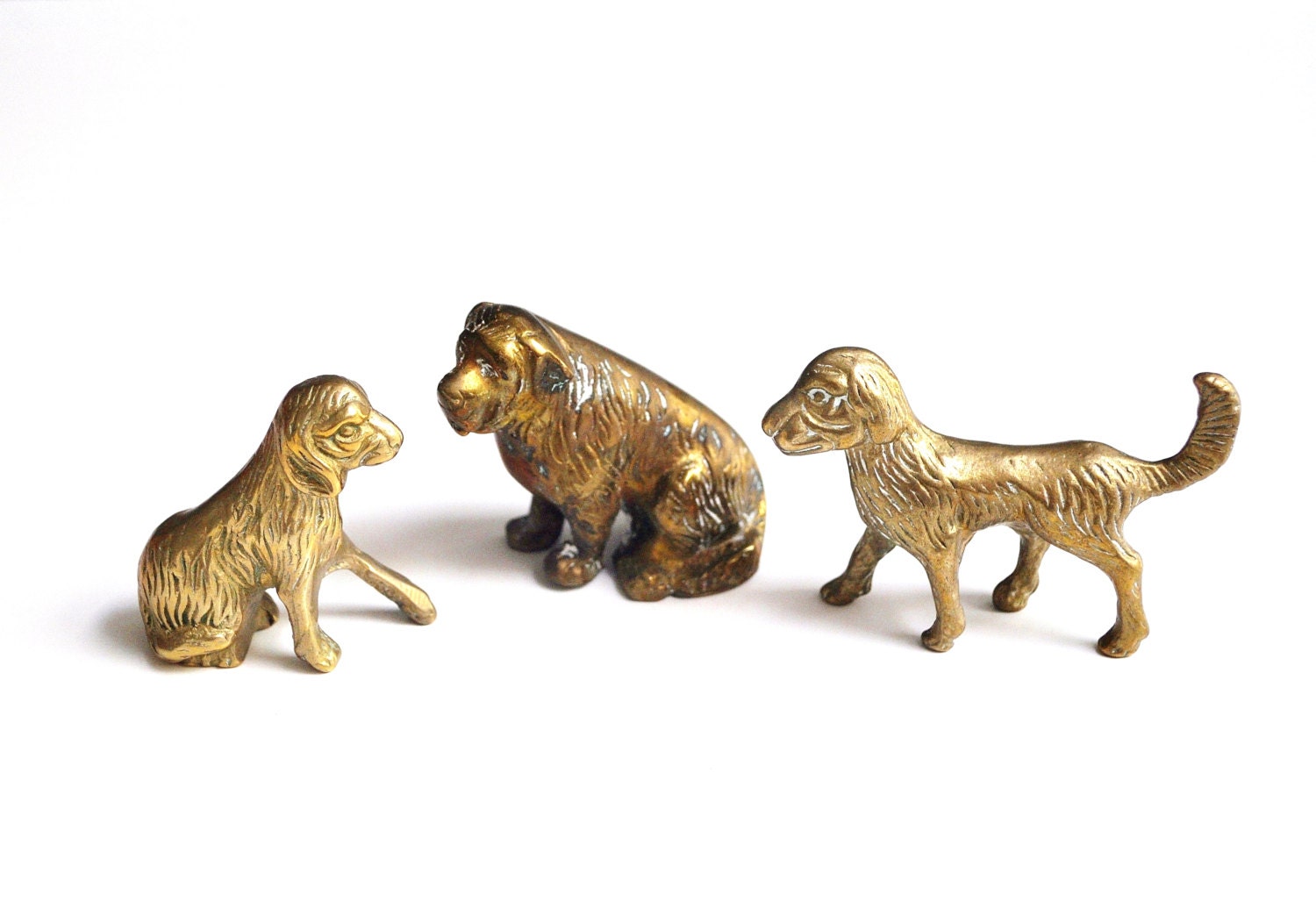 Vintage Brass Dog Figurine Collection