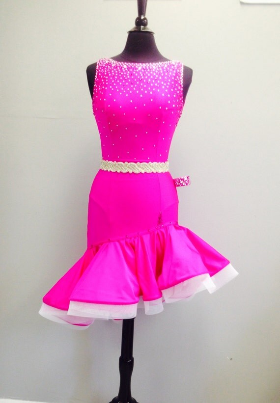 pink latin dance dress