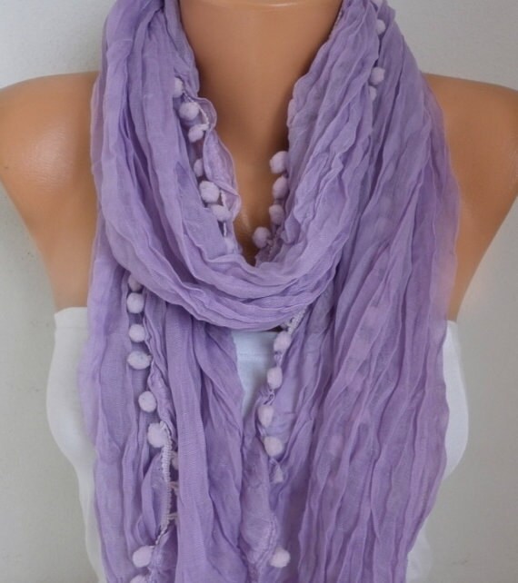 Lilac Scarf Spring Lavender Summer Scarf Xmas in July by fatwoman