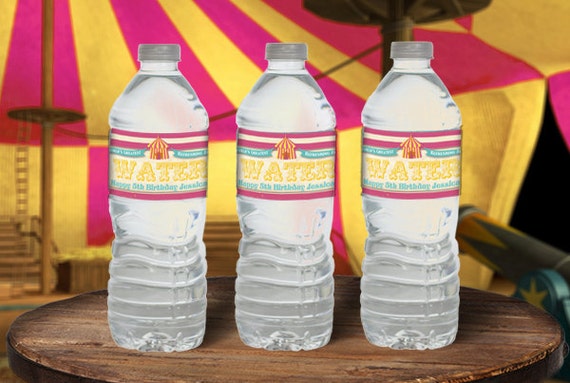 Vintage Circus Water Bottle Labels - Candy Combo - INSTANT DOWNLOAD - Editable & Printable Birthday Party Decorations by Sassaby Il_570xn