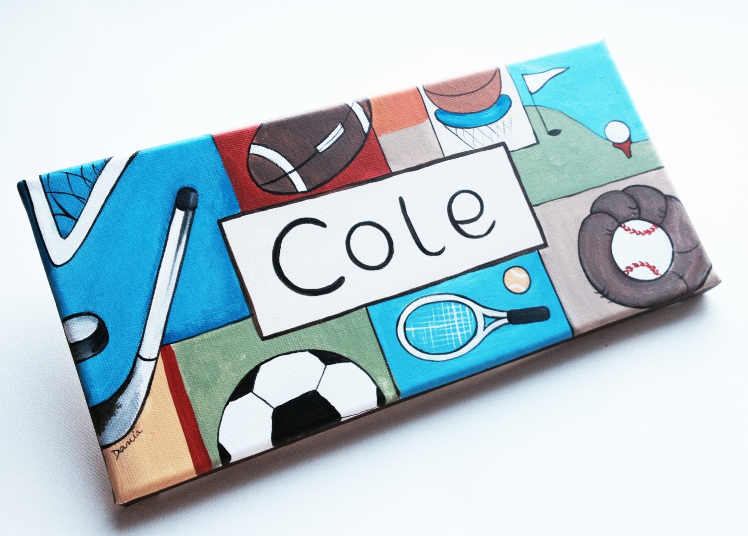 Sports Canvas Door Plaque / Wall Name Art Hanging / Signs