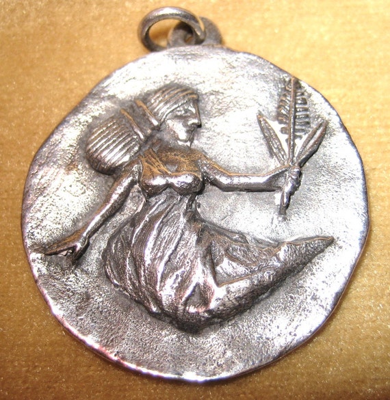 Vintage James Avery Retired Large Virgo Zodiac Pendant