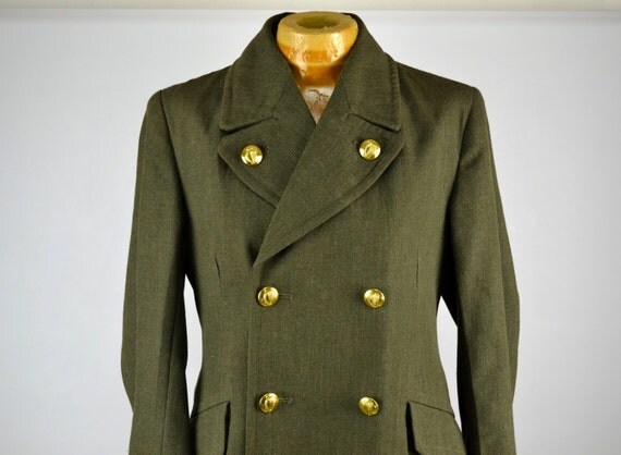 Vintage Unisex Irish Army Military Wool Overcoat by ilkandco